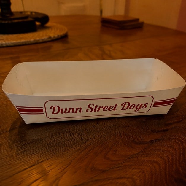 Custom paperboard food tray - customer photo