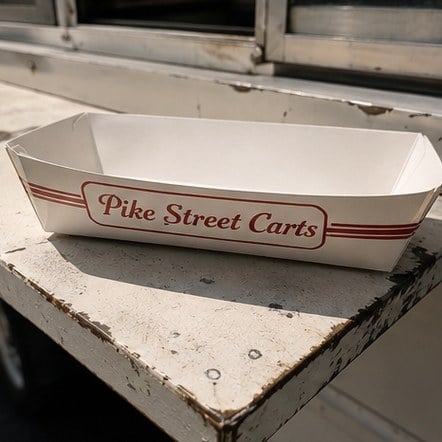 Customized hot dog trays for concession stands and carts