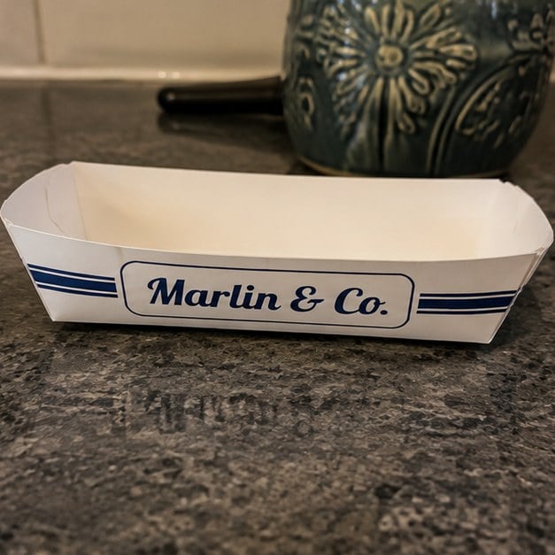 Hot dog trays with logo printing - customer photo